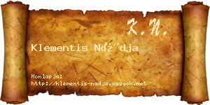Klementis Nádja névjegykártya